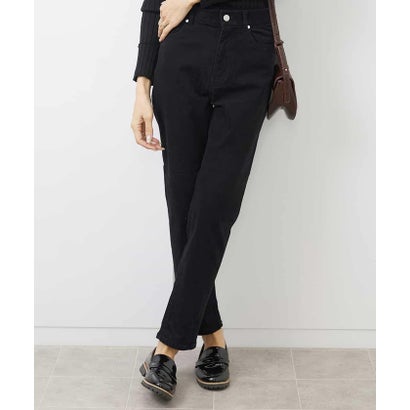 ミッシェルクラン MICHEL KLEIN [4サイズ展開]裏起毛ストレッチスリムパンツ（WEB限定カラーあり） （ブラック）