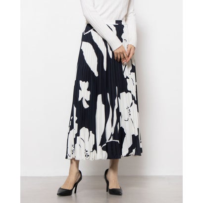 フェイズ エイト Phase Eight Elmina Floral Pleated Skirt (Navy/Ivory)|LOCOMALL(ロコンド公式ストア)