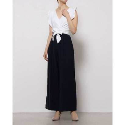 フェイズ エイト Phase Eight Petite Ayla Ruffle Colourblock Jumpsuit （Navy/Ivory）