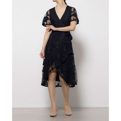 フェイズ エイト Phase Eight Clara Tapework Wrap Dress （Navy）｜LOCOMALL（ロコンド公式ストア）