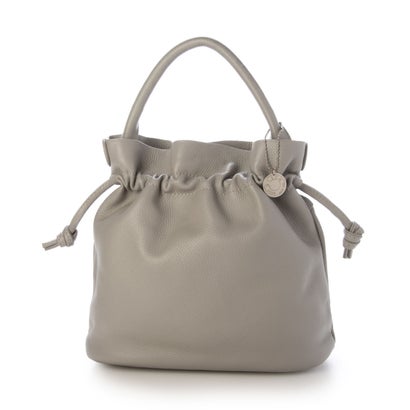 モーヴ mauve 【本革】巾着ワンハンドルハンドバッグ ショルダー付き2WAY （グレージュ）