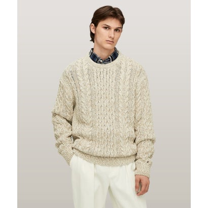 トミー ヒルフィガー TOMMY HILFIGER ムリネアランケーブルクルーネックセーター （ベージュ）｜LOCOMALL（ロコンド公式ストア） 11,311円