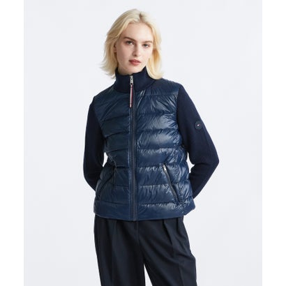 トミー ヒルフィガー TOMMY HILFIGER フェミニングロスニットダウンジャケット （ネイビー）