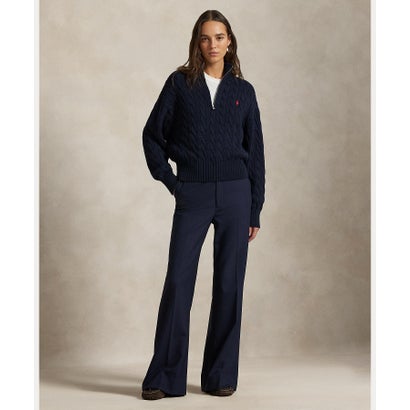 ポロ ラルフ ローレン POLO RALPH LAUREN ケーブルニット コットン クォータージップ セーター （400ブルー）
