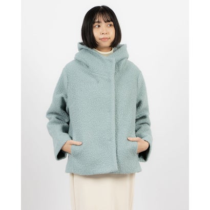 アンナニコラ Anna Nicola リングボアフーデットコート （サックスブルー）