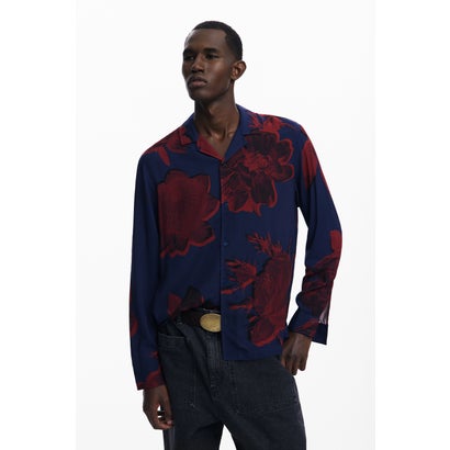 デシグアル Desigual ダークフラワーシャツ （青色）