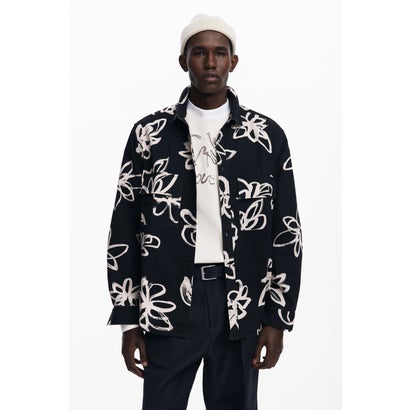 デシグアル Desigual ユーティリティフラワーシャツ （グレー/ブラック）