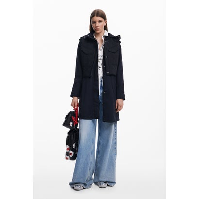 デシグアル Desigual 2イン1コート ベスト付き(ブラック）