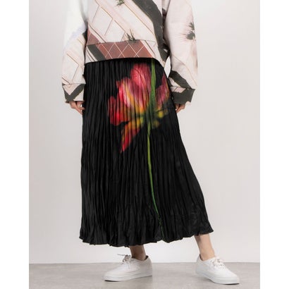 デシグアル Desigual フラワーロングスカート （薄墨色/黒いこと）