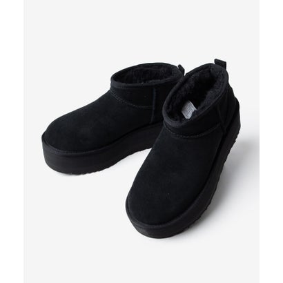 アグ UGG 1135092 CLASSIC ULTRA MINI PLATFORM レディース シューズ 厚底ブーツ クラシック ウルトラ ミニ プラットフォーム ムートンブーツ スウェード ショートブーツ （ブラック）｜LOCOMALL（ロコンド公式ストア）