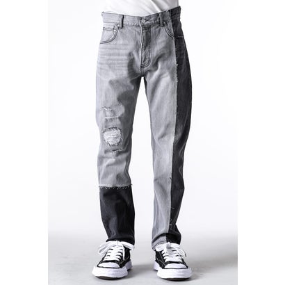 イチロクキューイチ 1691 Asymmetrical Straight Denim Pants （Black）
