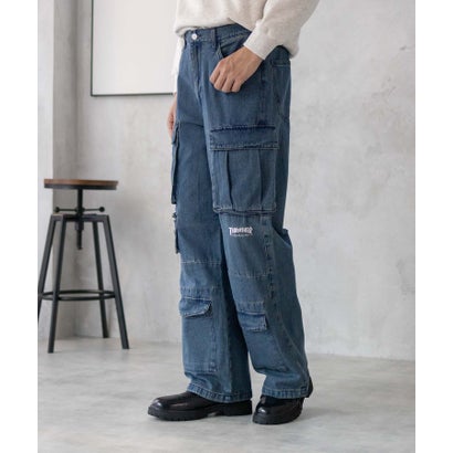 スラッシャー THRASHER 9ポケットデニムカーゴパンツ （青み）
