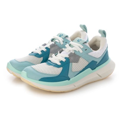 山びこ ECCO バイオム 2.2 本革 レディース 多役立つこと アスレジャースニーカー  （AQUATIC / PAGODA BLUE / SHADOW WHITE）