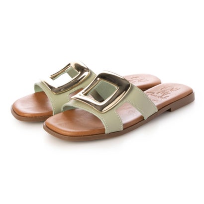 オー マイ サンダルズ Oh my Sandals スクエアトウフラットバックルサンダル （ライトグリーン）｜LOCOMALL（ロコンド公式ストア）