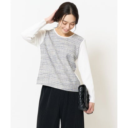 クリスチャンオジャール CHRISTIAN AUJARD [アンサンブル対応]ツィードコンビニット （ライトブルー×ベージュ×ホワイト） 17,209円