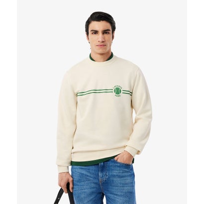 ラコステ LACOSTE ヘリテージテニスデザインクルーネックスウェット （象牙色）
