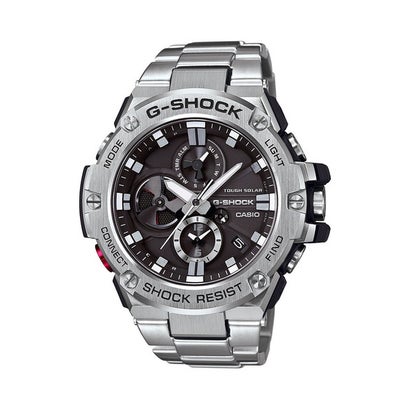 【G-SHOCK】G-STEEL(Gスチール) / クロノグラフ＆スマートフォンリンク / GST-B100D-1AJF （ブラック&times;シルバー）｜LOCOMALL（ロコンド公式ストア）