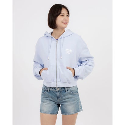 ノルディ NERDY W'S SOUFFLE CROPPED HOODIE ZIP-UP （PALE BLUE）　ソフレクロップドフーディージップアップ（ペールブルー）