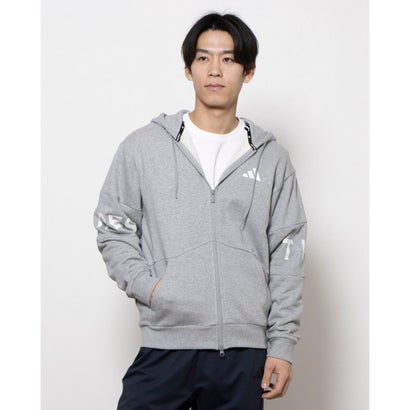 アディダス adidas メンズ スウェットパーカー M WORD スウェットFZフーディ JM2071 （ミディアムグレーヘザー）