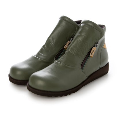 ミラスポーツ Milla sports ゆったりワイズ 5E レザーコンフォートシューズ （カーキ）