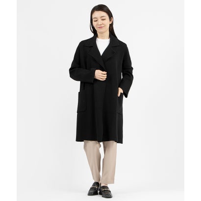 御家様 ジョコンダ MADAM JOCONDE リヴァーシブル編み 紡毛編み物厚地の外套 （黒いこと）