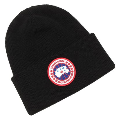 カナダグース CANADA GOOSE 鳥打ち帽 アークティック トック ロゴタイプ入り口・入口羊毛編み物帽 黒いこと メンズ レディース  ARCTIC TOQUE CANADA GOOSE 6936M 61 （BLACK）