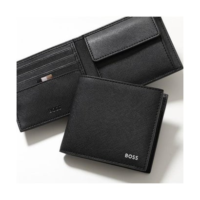 ヒューゴボス HUGO BOSS HUGO BOSS 二つ折り財布 50536710 小銭入れあり （001/ブラック）