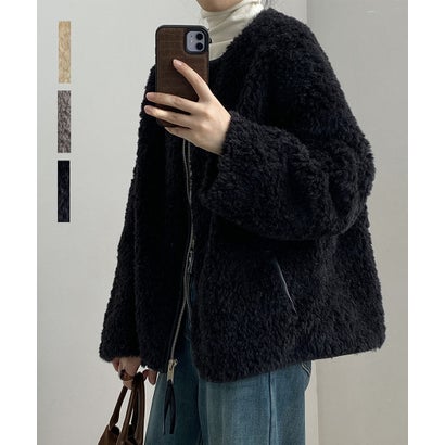 アルゴトウキョウ ARGO TOKYO Fake Leather Piping Boa Jacket 21128 レザーパインピングボアジャケット (ブラック)|LOCOMALL(ロコンド公式ストア)