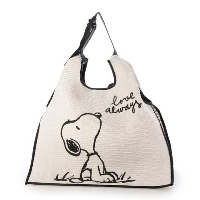 アニタ ビラルディ Anita Bilardi スヌーピープリントラフィアバッグ （White）