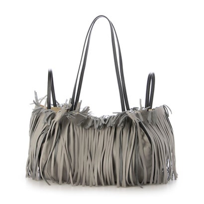 アニタ ビラルディ Anita Bilardi フリンジハンドバッグ （Grey）