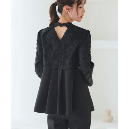 ルイルエブティック RUIRUE BOUTIQUE オケージョンドレス 結婚式 ストレッチ｜ 華やぎ セットアップ ドレス 立体レース トップス / テーパードパンツ ｜ 美脚 お呼ばれドレス パーティードレス