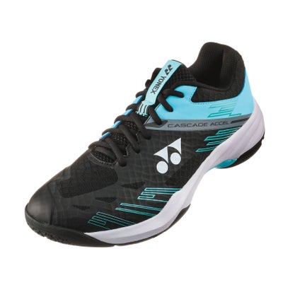 ヨネックス YONEX ヨネックス YONEX バドミントン パワークッションカスケードアクセルワイド バドミントンシューズ ぼうぜん自失採り入れる 手向かい性 軽さ 座蒲団 （381 黒いこと/内燃機関青碧）