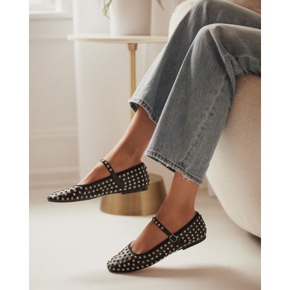スティーブ マデン STEVE MADDEN メリージェーンストーンパンプス （黒いこと）