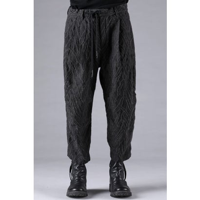 ディーハイゲン D.HYGEN Modified Herringbone Jacquard Tuck Wide Cropped Pants （Charcoal）