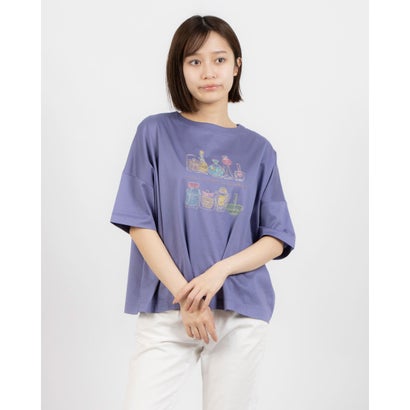 アンナニコラ Anna Nicola 香水瓶刺繍Tシャツ （ラベンダー）