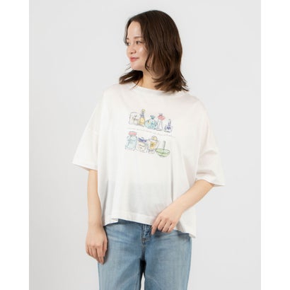 アンナニコラ Anna Nicola 精油瓶刺しゅうティーシャツ （象牙色） トップス-Tシャツ・カットソー