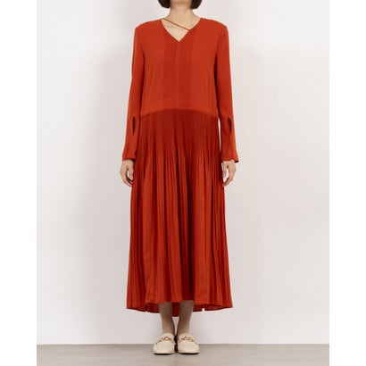 クラネCLANESLANTPINTUCKLOOSEONEPIECE（RED）