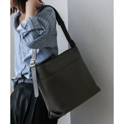 ヴィータフェリーチェ VitaFelice ワンハンドル本革ショルダートートバッグ （DARKGRAY）