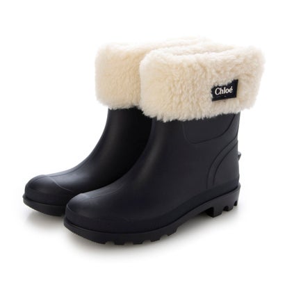 クロエ Chloe Logo Fur Rain Boots (NAVY)|LOCOMALL(ロコンド公式ストア)