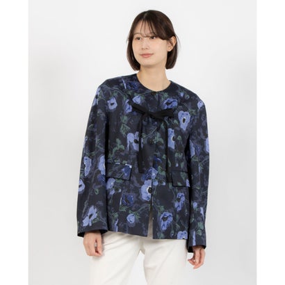 クラネ CLANE SCARF FLOWER RIBBON TOPS （NAVY）
