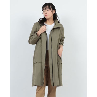ミ・デゥー mi・deu・・・ ボンネット付CNZIPUPロング厚地の外套 （カーキ緑であること） レディースファッション-コート・ジャケット