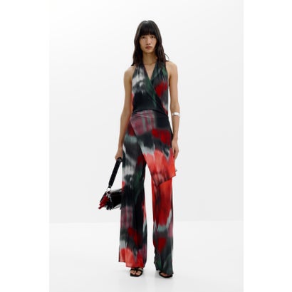 デシグアル Desigual バックオープンジャンプスーツ （グレー/ブラック）
