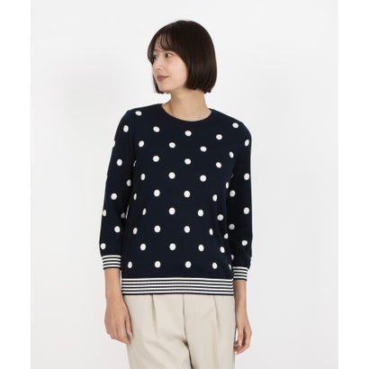 レリアン Leilian ドットクルーネックニット （ネイビー） 32,175円