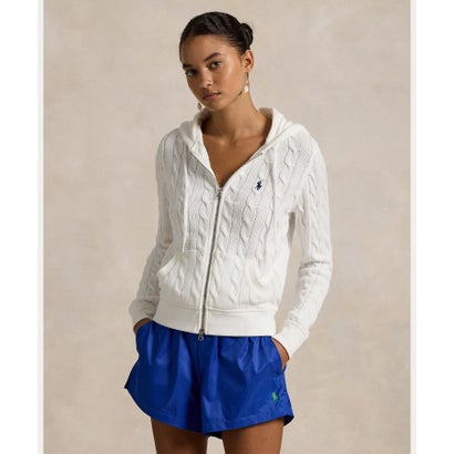 ポロ ラルフ ローレン POLO RALPH LAUREN ケーブルニット コットン フルジップ フーディ （100ホワイト）｜LOCOMALL（ロコンド公式ストア）