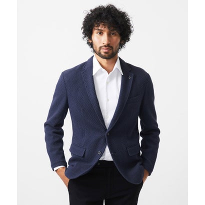 ミッシェルクランオム MICHEL KLEIN homme ニット編みテーラードジャケット （ネイビー）
