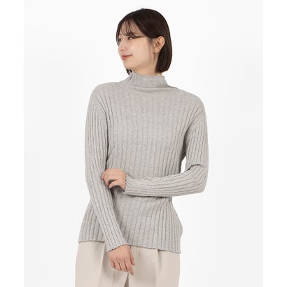 ラピーヌ ブランシュ LAPINE BLANCHE 絹地混リブボトルネックプルオーバー （薄墨色）
