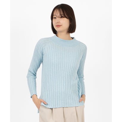 ラピーヌ ブランシュ LAPINE BLANCHE 絹地混リブプルオーバー （青色）