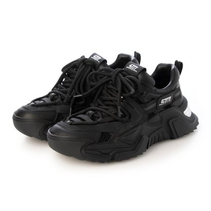 スティーブ マデン STEVE MADDEN ボリュームソールダブルレースアップスニーカー （黒いこと） その他-靴
