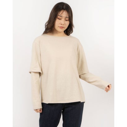 クラネ CLANE TEE LAYERED LONGSLEEVE （BEIGE）