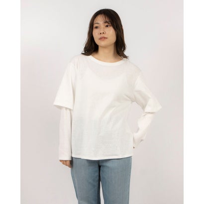 クラネ CLANE TEE LAYERED LONGSLEEVE （WHITE）